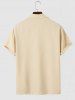 Tailored Collar Solid Color Short Sleeves Shirt -  