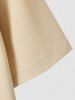 Tailored Collar Solid Color Short Sleeves Shirt -  