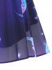 Celestial Sun Moon Chiffon Overlay Half Zipper Combo Dress -  