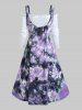 Off the Shoulder Ruffle Top and Tie Dye High Low Midi Dress Two Piece Set -  