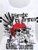 T-shirt Graphique Gothique à Imprimé Crâne Lettre à Manches Courtes - Blanc M | US 10