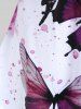 Plus Size Butterfly Colorblock Crisscross Sleeveless A Line Dress -  