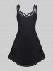 Robe Ligne A Croisée Papillon en Blocs de Couleurs sans Manches de Grande Taille - Noir 4X | US 26-28