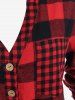 Chemise à Carreaux de Grande Taille avec Une Poche à Manches Roulées - Rouge 4x | US 26-28