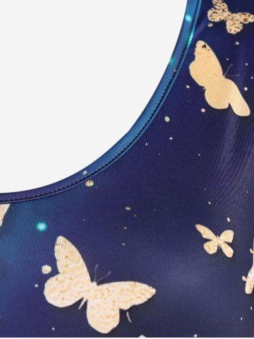 Plus Size Short Sleeve Butterfly Print T-shirt