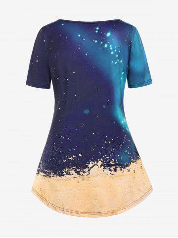 Plus Size Short Sleeve Butterfly Print T-shirt