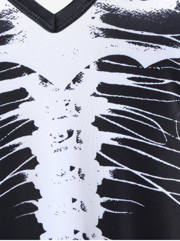 Halloween Costume Crisscross Skeleton Print Dress