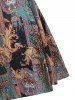 Plus Size Bohemian Printed A Line Maxi Flutter Sleeve Wrap Dress -  