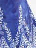 Plus Size Short Sleeve Tie Dye Leaf Print Tee -  
