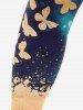 Plus Size High Waist Butterfly Print Skinny Leggings -  