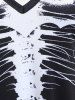 Robe Croisée Gothique à Imprimé Squelette D'Halloween - Noir 2X | US 18-20