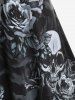 Robe D'Halloween Gothique Croisée à Imprimé Rose Crâne - Noir L | US 12