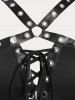 Robe Gothique Courbe Mi-Longue Néon Crâne sans Dos à Lacets de Grande Taille - Noir M | US 10