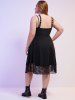 Plus Size & Curve Backless Harness Lace Up Skulls Gothic Dress -  