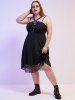 Plus Size & Curve Backless Harness Lace Up Skulls Gothic Dress -  