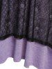 Robe Haute-Basse à Crâne à Lacets Grande Taille - Violet clair 4X