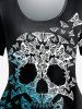 T-shirt Gothique à Imprimé Papillon Crâne - Noir 4x | US 26-28