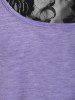 T-shirt avec Extension de Dentelle Florale Grande Taille - Violet clair 1X | US 14-16