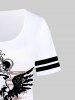 T-shirt à Imprimé Gothique Etoile Crâne à Manches Courtes - Blanc M | US 10