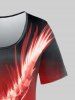 Plus Size Fire Phoenix Printed Short Sleeves Tee -  