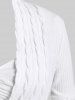 Plus Size Cable Knit Ruched Buckle Long Sleeves 2 in 1 Knitted Top -  