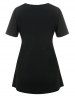 Plus Size & Curve Gothic Skull Wings Print Tee -  