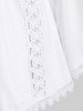 Plus Size Lace Trim Hollow Out Cinched Flare Sleeves T-shirt -  