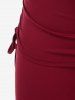 Plus Size High Waist Cinched Skirted Bell Bottom Pants -  