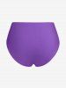 Plus Size Tummy Control Ruched Skirt and Briefs Swim Bottom Set -  