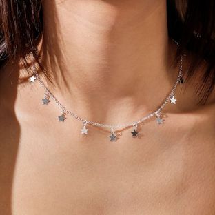 Alloy Stars Chain Pendant Choker Necklace