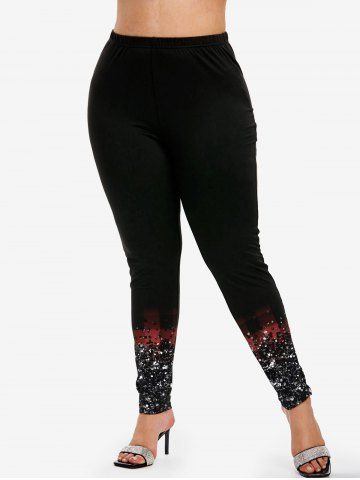 Plus Size High Waist Printed Skinny Leggings