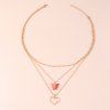 Collier Ras-du-cou Pendant Papillon Cœur Multi-Couches - d'or 