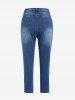 Plus Size Ripped Cat's Whiskers High Rise Jeans -  