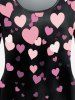 Plus Size Short Sleeve Heart Print T-shirt -  