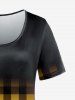 T-shirt Ombre à Carreaux Grande Taille - Jaune 1X | US 14-16