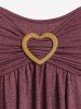 Plus Size Heart Buckle Layered Tank Top -  