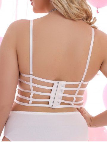 Plus Size Underwire Applique Cutout Push Up Lingerie Bra