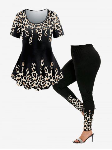  Black Leggings Outfit Women's Outfit Sets Leopard