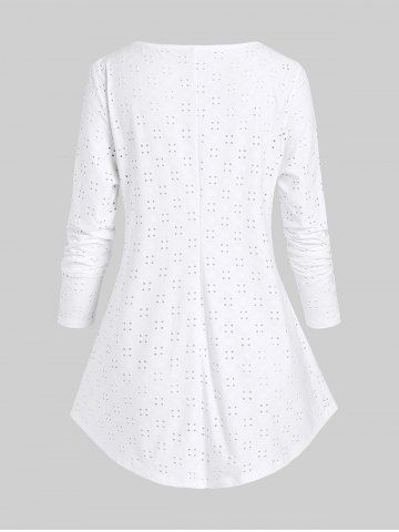 Plus Size Broderie Anglaise Lace Trim Top