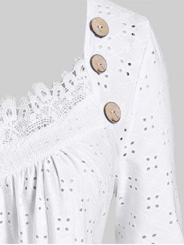 Plus Size Broderie Anglaise Lace Trim Top