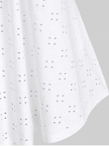 Plus Size Broderie Anglaise Lace Trim Top