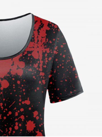 Gothic Short Sleeve Bloody Skull Rose Tee