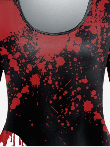 Gothic Short Sleeve Bloody Skull Rose Tee