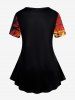 Plus Size Pumpkin Bats Spiders Web Printed Halloween Tee -  