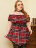Plus Size Lace Up Corset Style Ruffled Puff Sleeve Off The Shoulder Tee -  