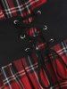 Plus Size Lace Up Corset Style Ruffled Puff Sleeve Off The Shoulder Tee -  