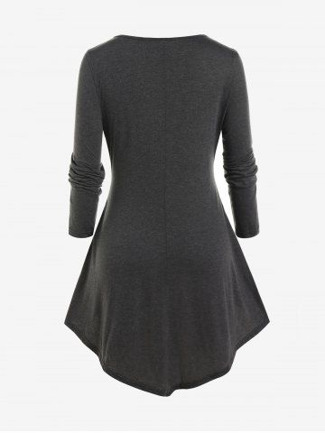 Plus Size Front Twist High Low 2 in 1 Top