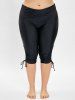 Plus Size Cinched Ruched High Rise Swim Pants -  
