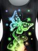 T-shirt à Imprimé Papillon Arc-en-Ciel à Manches Courtes Grande Taille - Vert 5x | US 30-32