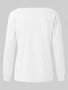 T-shirt à Panneau en Dentelle à Manches Raglan Grande Taille - Blanc 2XL